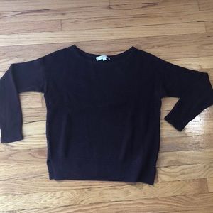 Loft maroon boatneck sweater. Merino/wool blend.